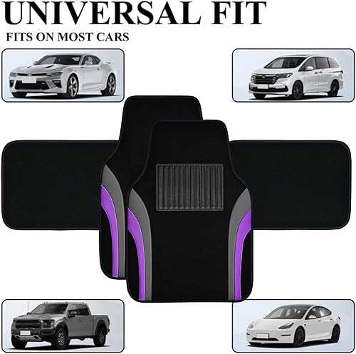 Miniatura 5 de CAR PASS Tapetes deportivos de cuero para automóvil, universal, impermeable, apto para sedanes, automóviles, camiones medianos, camionetas, SUV,