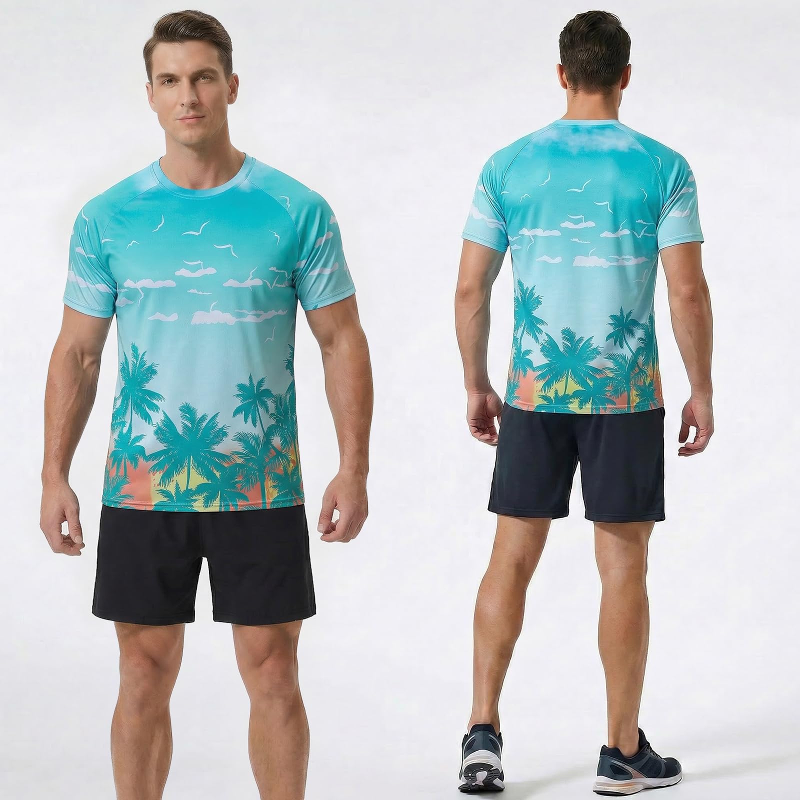 Cimic 3 Pack Rashguard UV Hombres UPF 50+ Camisas de Protección Camisa de Natación Funcional Camisa de Solar Casual Camiseta Deportiva