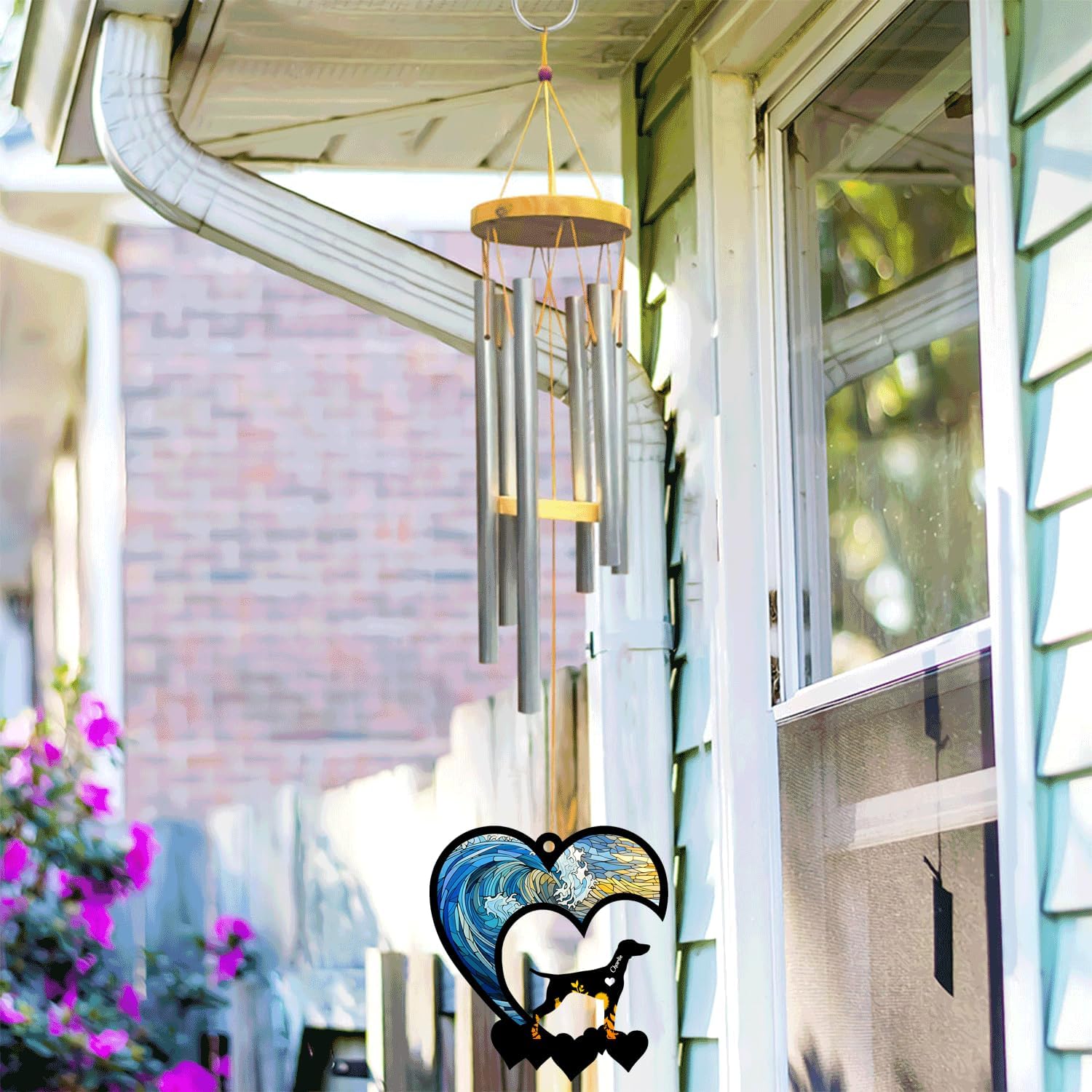 Love Signal Custom Chihuahua Wind Chimes Ornament, Personalized Afghan Hound Memorial with Name, Pet Loss Wind Chimes Ornament, Dog Remembrance Gift, Loss of Dog Sympathy Gift