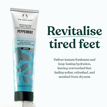The Body Shop Peppermint Invigorating Foot Cream | For Dry Feet, 3.3 oz