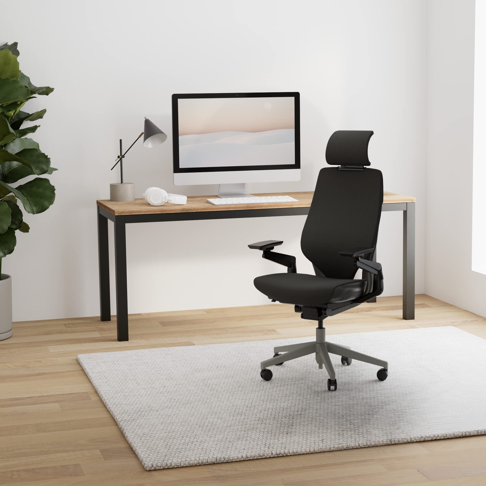 Steelcase Silla ergonómica, Gesture, Lumbar, reposa Cabeza, Ónix | Fabricada en Francia, garantía 12 años, ruedas para todo tipo de suelos, materiales premium, hasta 180 kg y 190 cm