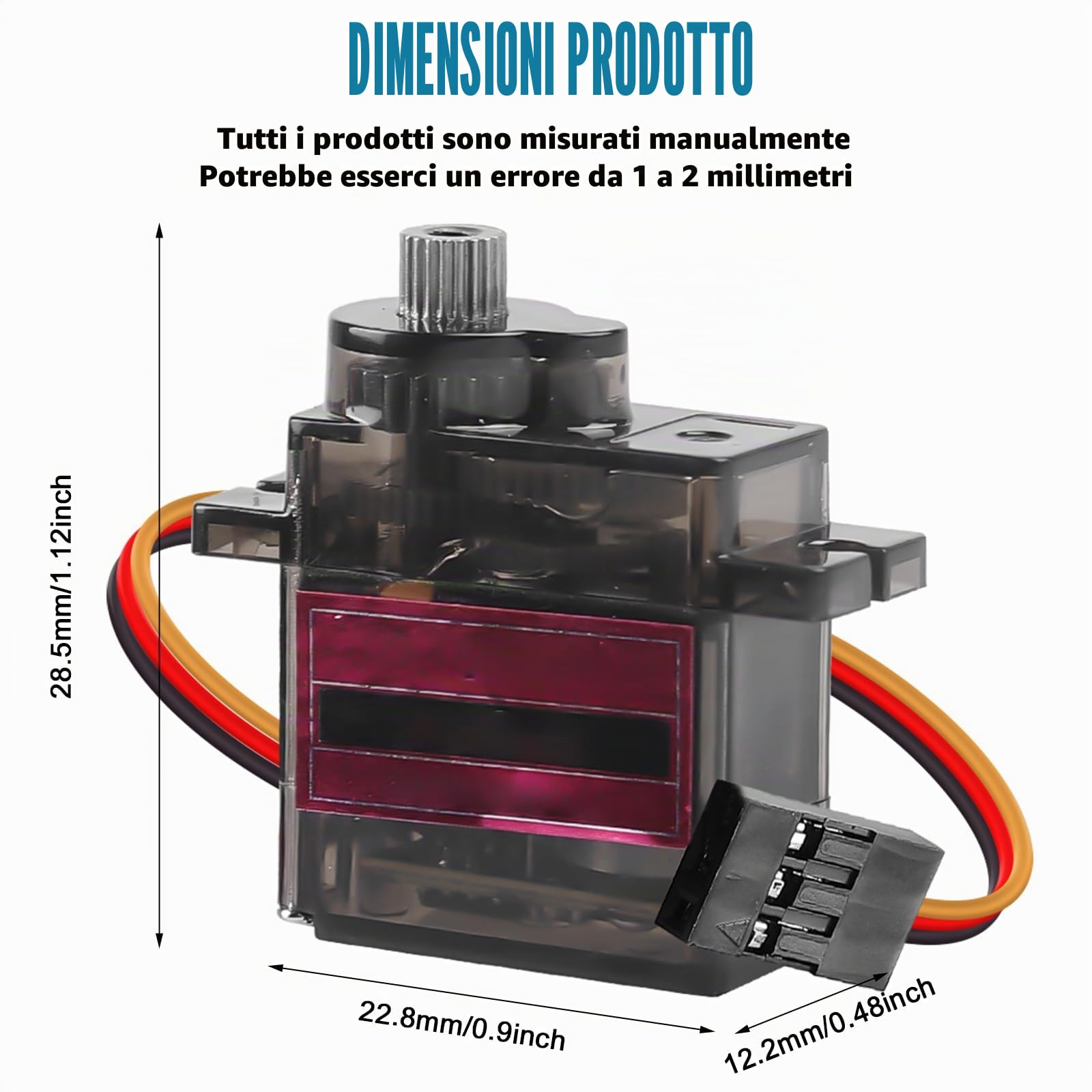 6 pezzi servomotore in metallo ingranaggi servo: cambio in metallo pieno 180 gradi angolo controllabile, servo micro servomotore compatibile, mini motore per modellismo robot braccio aereo