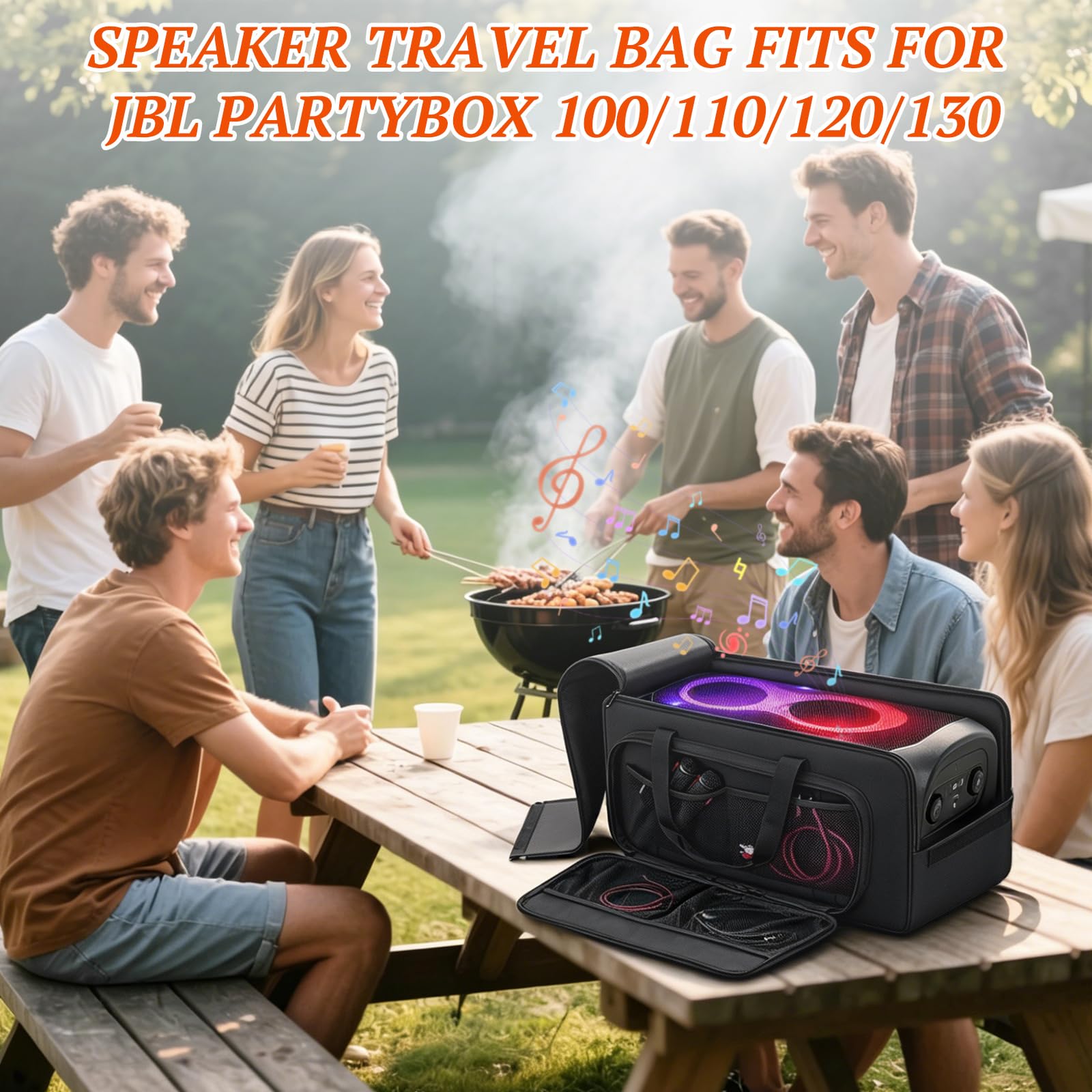 OUUTMEE Funda de transporte para altavoces compatible con JBL Party Box 100/110/120/130