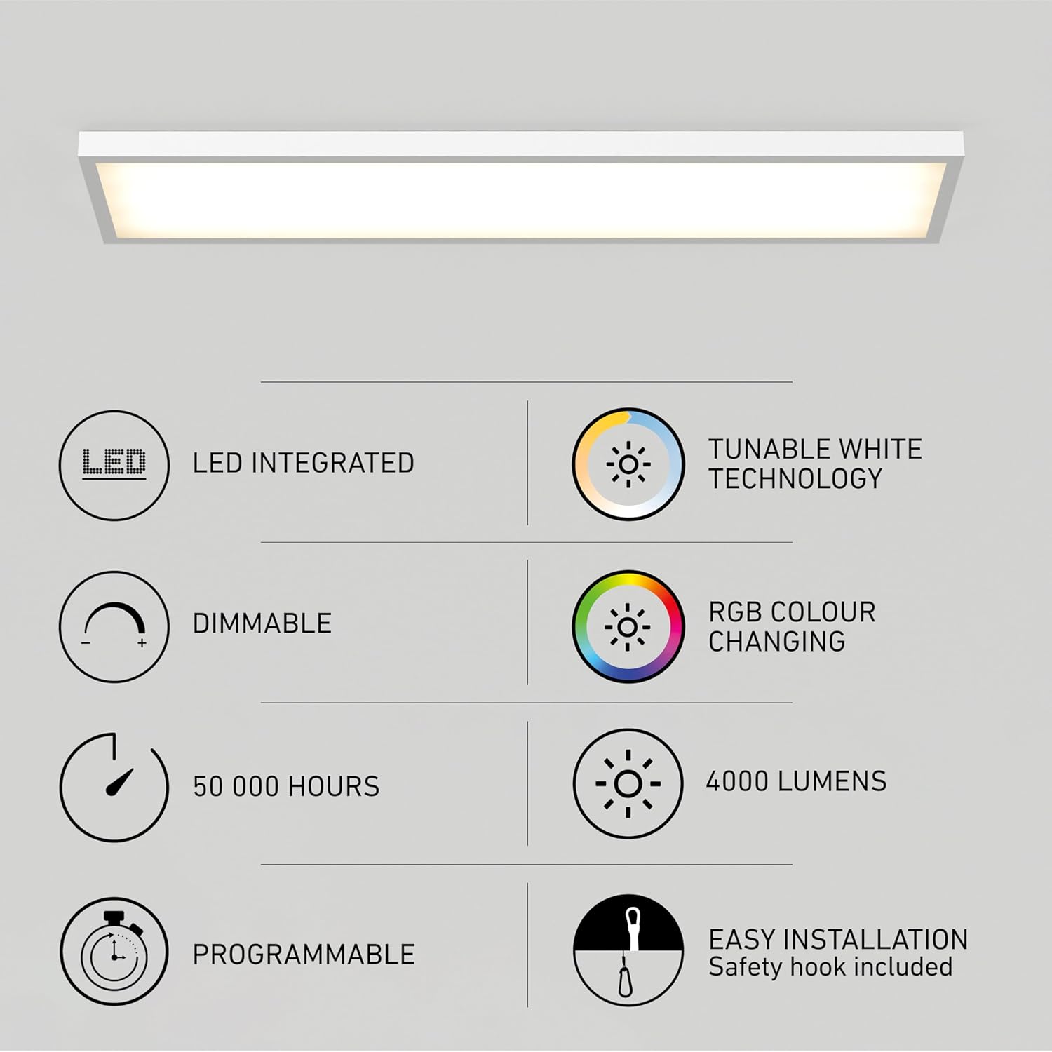 artika Skyshade 30″ LED Flat Panel Ceiling Light – 4,000 Lumens, RGB + Tunable White Smart Control (App • Remote • Wall Switch), Ultra-Slim Flush Mount for Kitchen • Living Room • Garage
