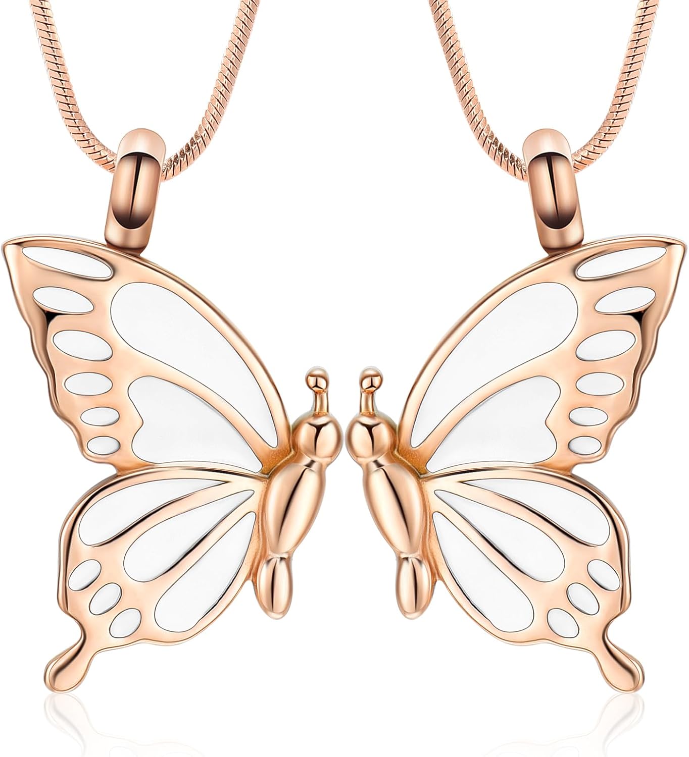 Minicremation 2 Pack Butterfly Cremation Jewelry for Ashes Butterfly Urn Necklaces for Ashes Keepsake Pendant Necklace for Lover/Sisters