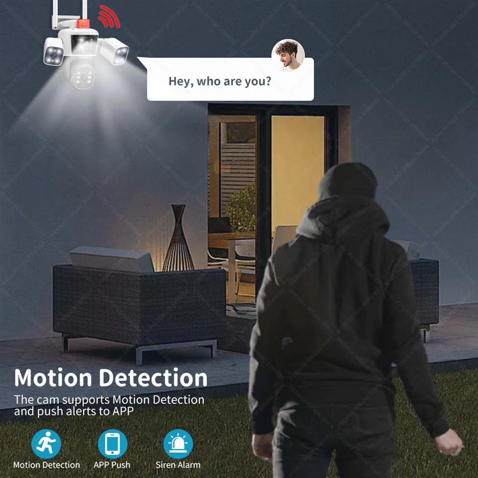 Kamera bezpieczeństwa, Kamera IP 6K 12MP Trzyobiektywowy widok panoramiczny Zewnętrzna kamera PTZ Śledzenie AI Ochrona bezpieczeństwa Kamery monitorujące CCTV(12MP Cam Add 128G)