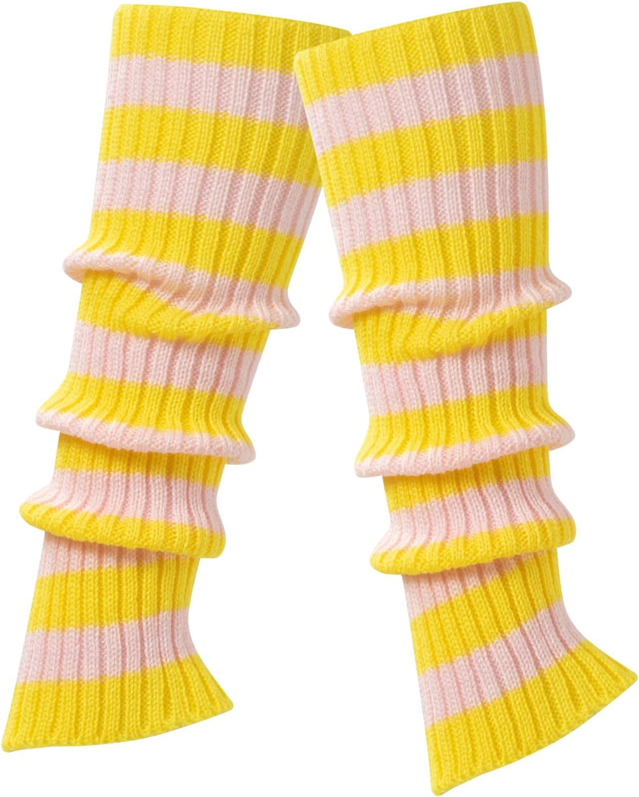 orange and pink striped tights