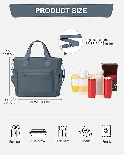 Miniatura 2 de Lonchera térmica para mujer, bolsa de almuerzo grande con correa para el hombro, lonchera para adultos, bolsas de almuerzo frescas para mujeres y