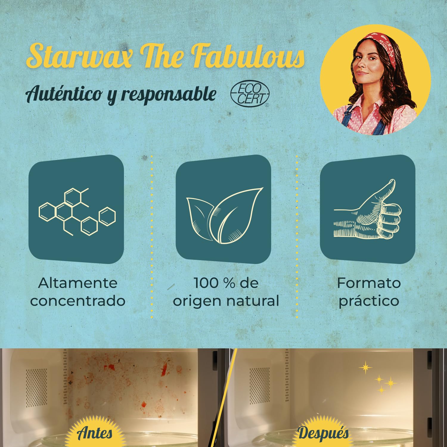 STARWAX THE FABULOUS Vinagre Blanco 14° Multiusos 1L Limpiador Natural Alta Concentración