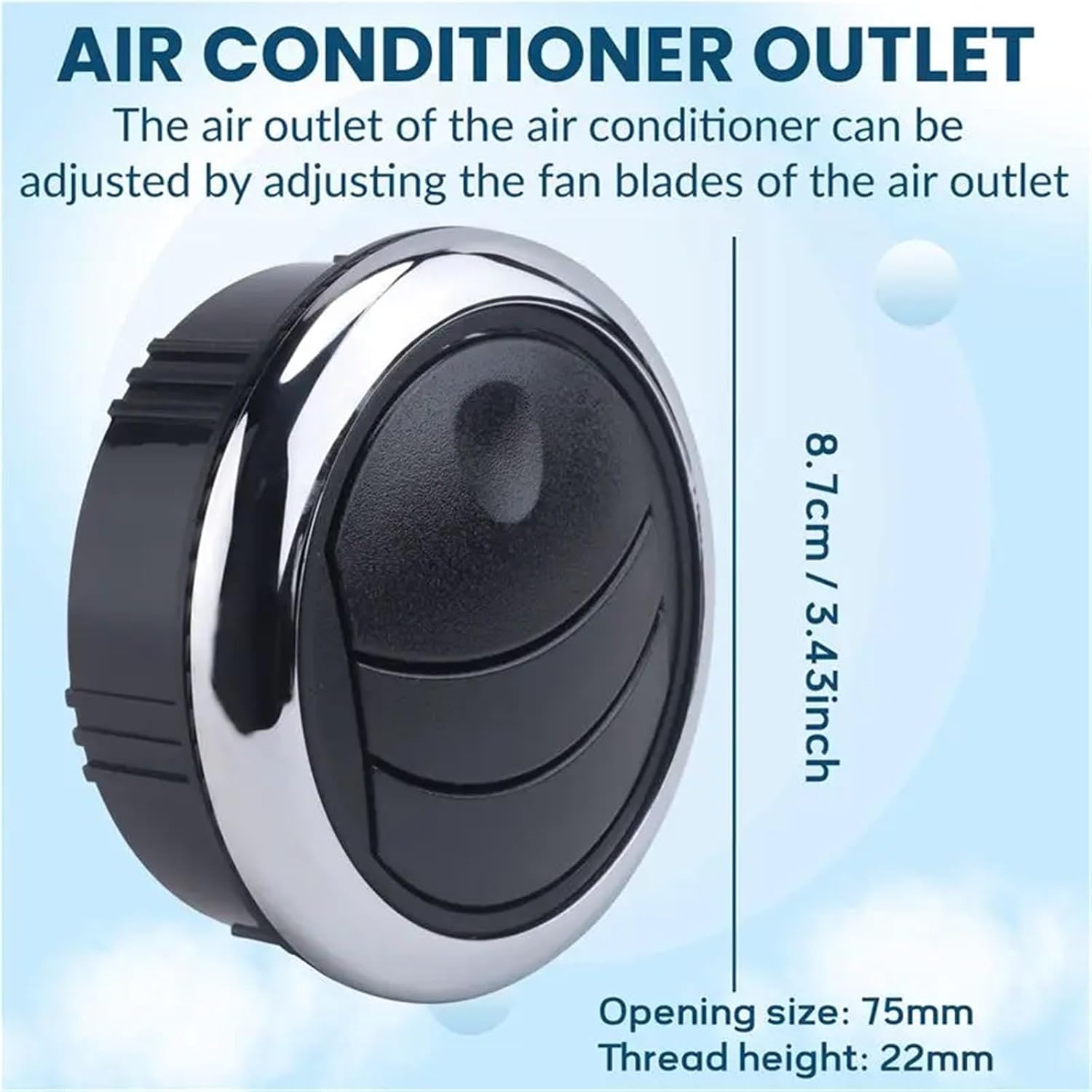 Lawsen Rv Vent Knob 2-Pack G9 Knob Style A/C Air Vent, 75mm/87mm for RV Bus Car Boat