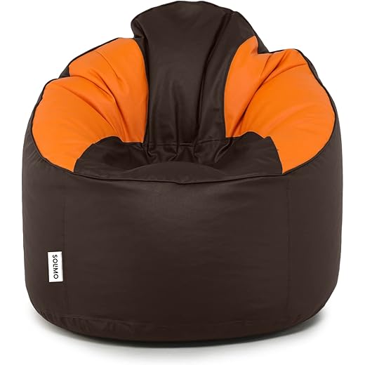 Solimo Muddha Sofa Bean Bag Cover XXXL Brown & Orange