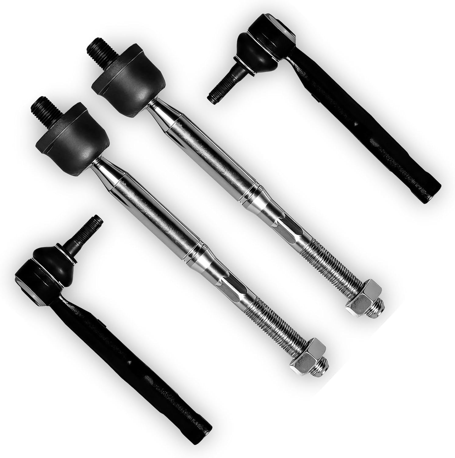 4PCS Front Suspension Inner Outer Tie Rod End Link Compatible with for Mazda 2014 2015 2016 2017 2018 Mazda 3/3 Sport, 2014-2017 Mazda 6 ES801063 ES801062 EV801067