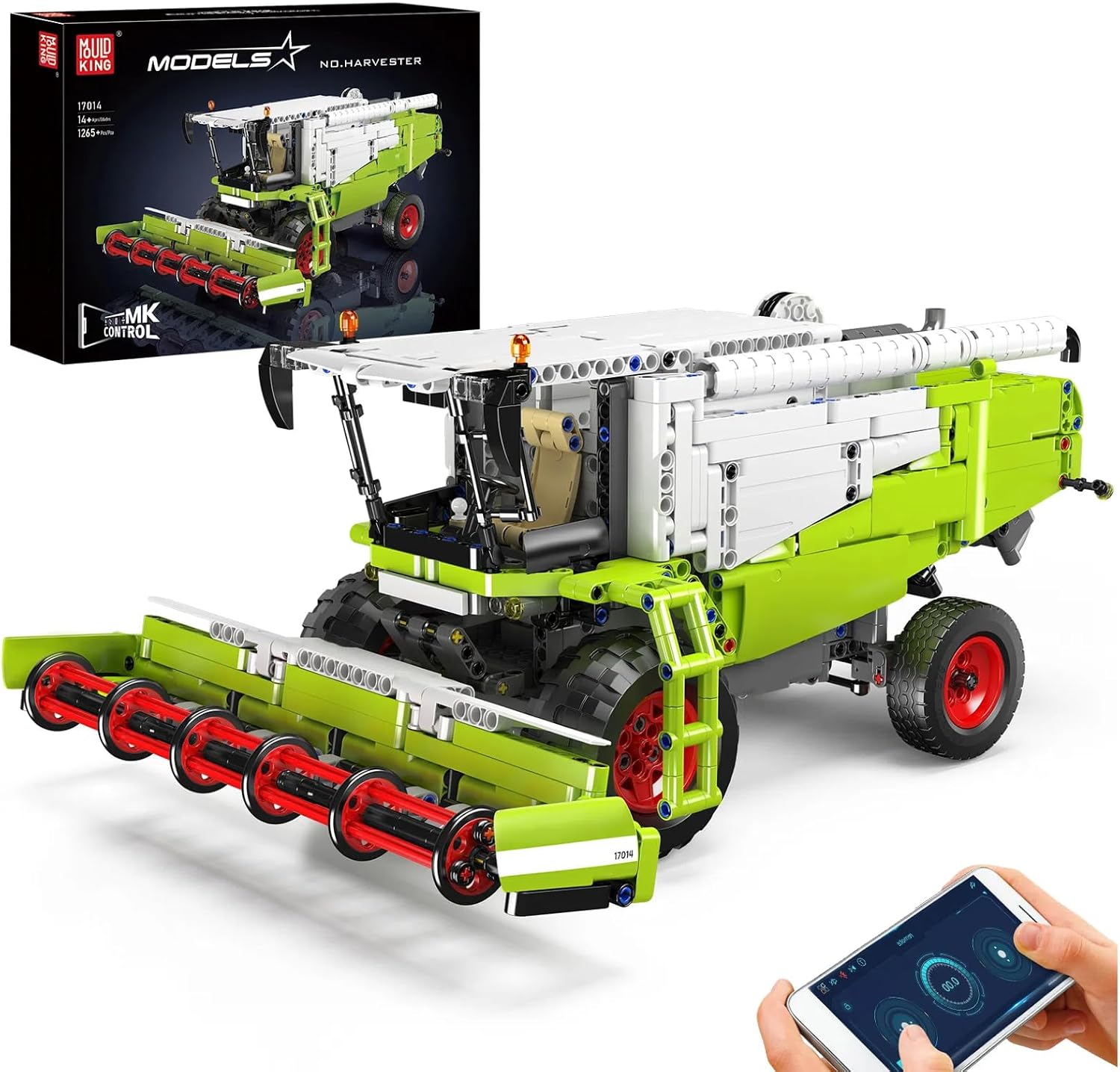 Mould King 17014 Wheat Harvester Building Block Set, Tractor Toy Building Kit for Adults 14+, 1265 PCS Farm Truck Construction Vehicles Set