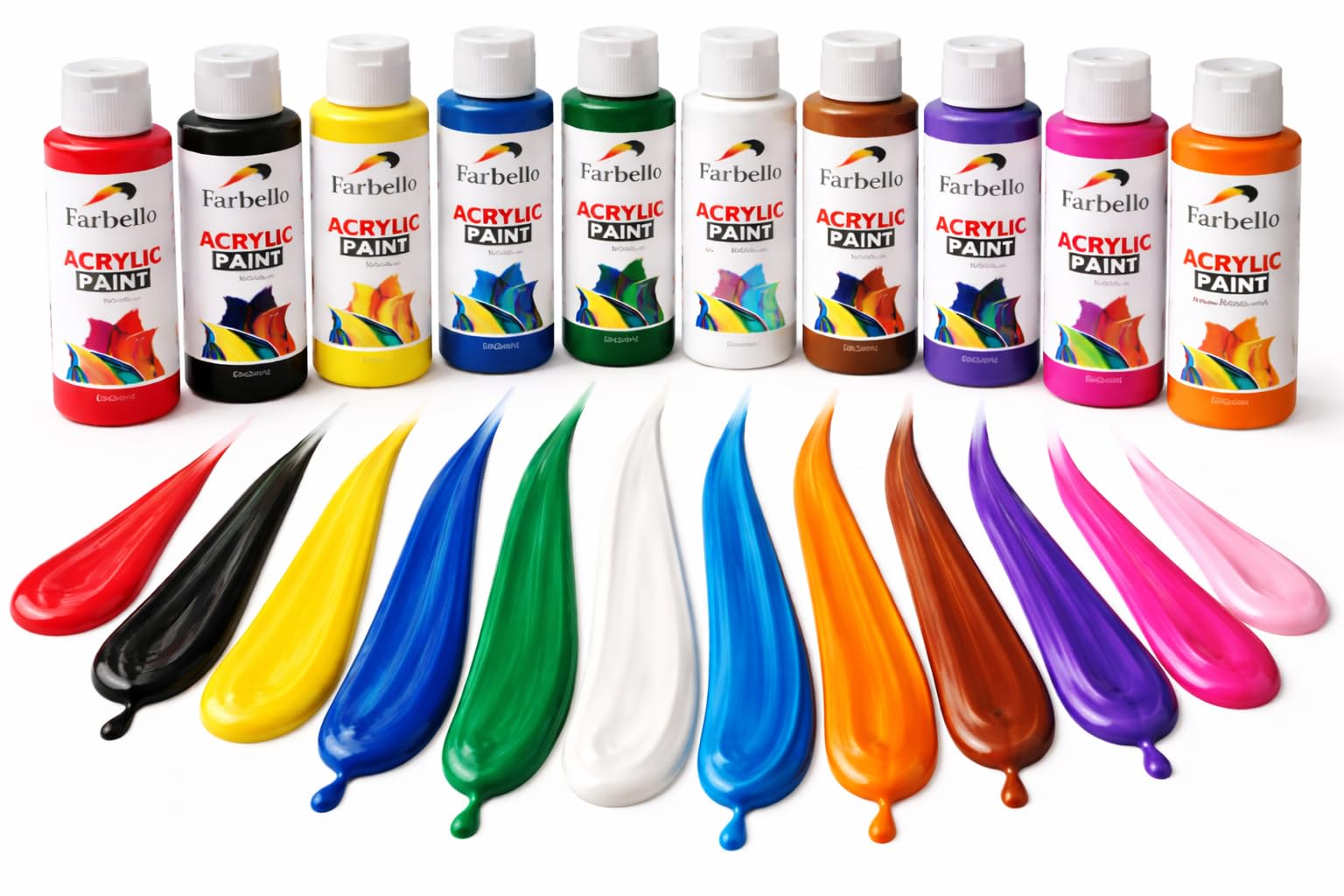 Juego de 12 pinturas acrílicas de 500 g de alta calidad para madera, piedra, lienzo, cartón para pintar, papel, tela, cuero, metal, pouring, multiusos, 12 x 500 g