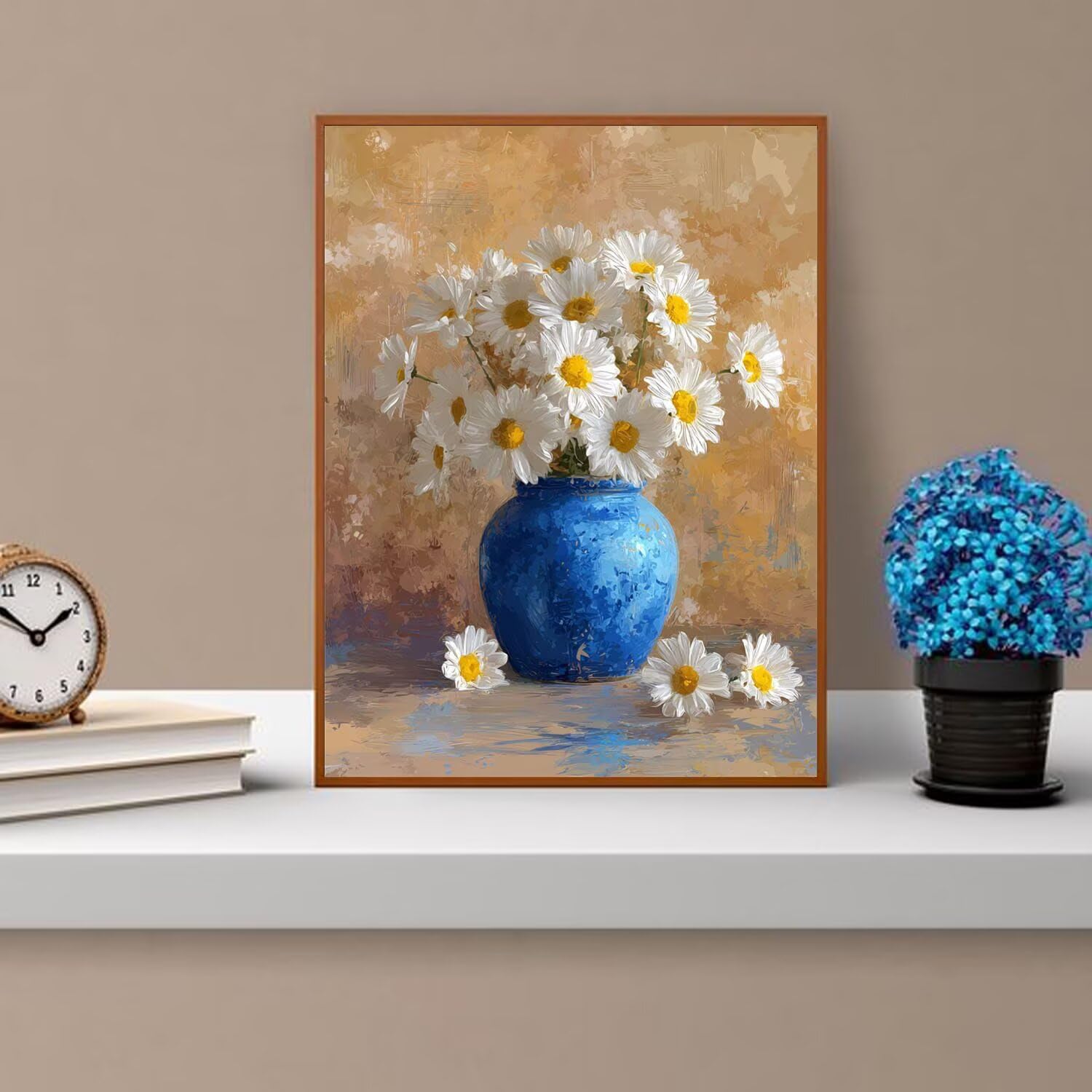 Dipingere con i Numeri Adulti Bianco, blu Dipingere con i Numeri Bambini DIY Kit, Set Premium con Pennelli, Decorazione Casa & Creativo Regalo di Compleanno, Attività di Tempo libero 90x120cm z-6