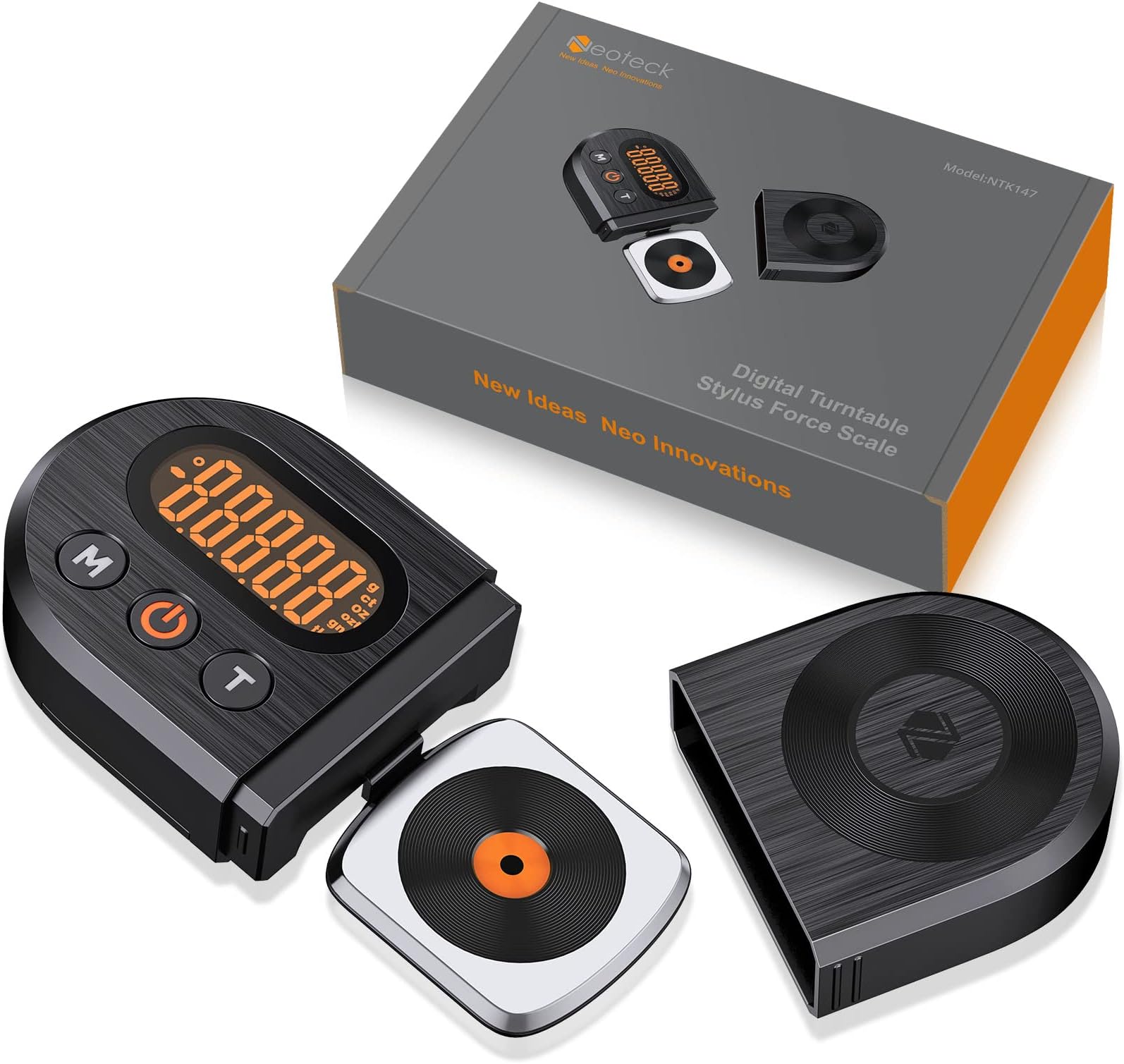 Upgraded Digital Turntable Stylus Pressure Gauge 0.01g/5.00g with Orange LCD Backlight and 5g Weight for Tonearm Phono Cartridge
