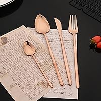 Vista 2 de JASHII Modern - Juego de cubiertos de acero inoxidable 18/10 de 24 piezas, para 6, cubiertos de acero inoxidable 18/10, juego de cucharas