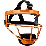 Dinictis Softball Face Mask, Lightweight, Comfortable, with Wide Field Vision, Durable and Safe Face Guards, Premium Protective Softball Fielder\'s Mask-Vibrant Orange-Child(S)