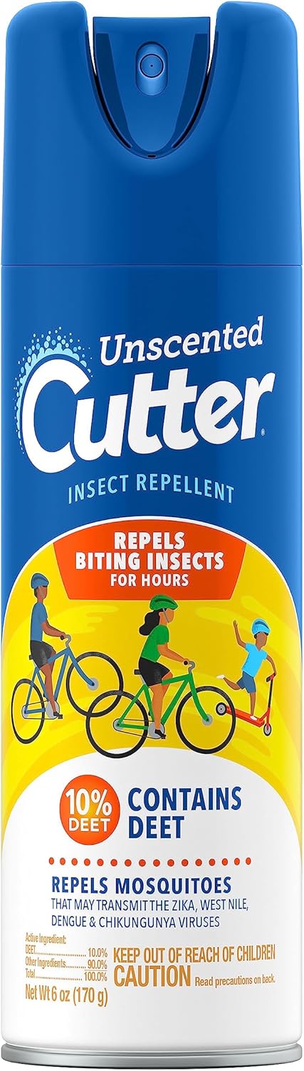 Unscented Cutter Insect Repellent, Aerosol, 6-Ounce, 12-Pack, clear
