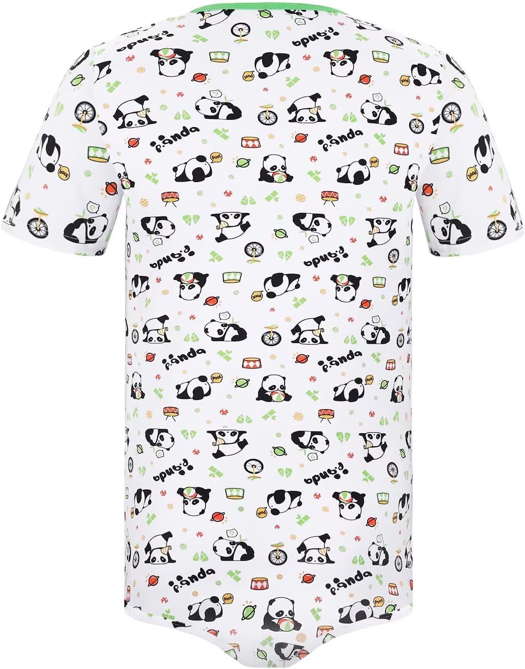 Landofgenie Men Short Sleeve Bodysuit Pajama Print Bodysuit One Piece Pajamas Rompers Basic Onesie - Image 2