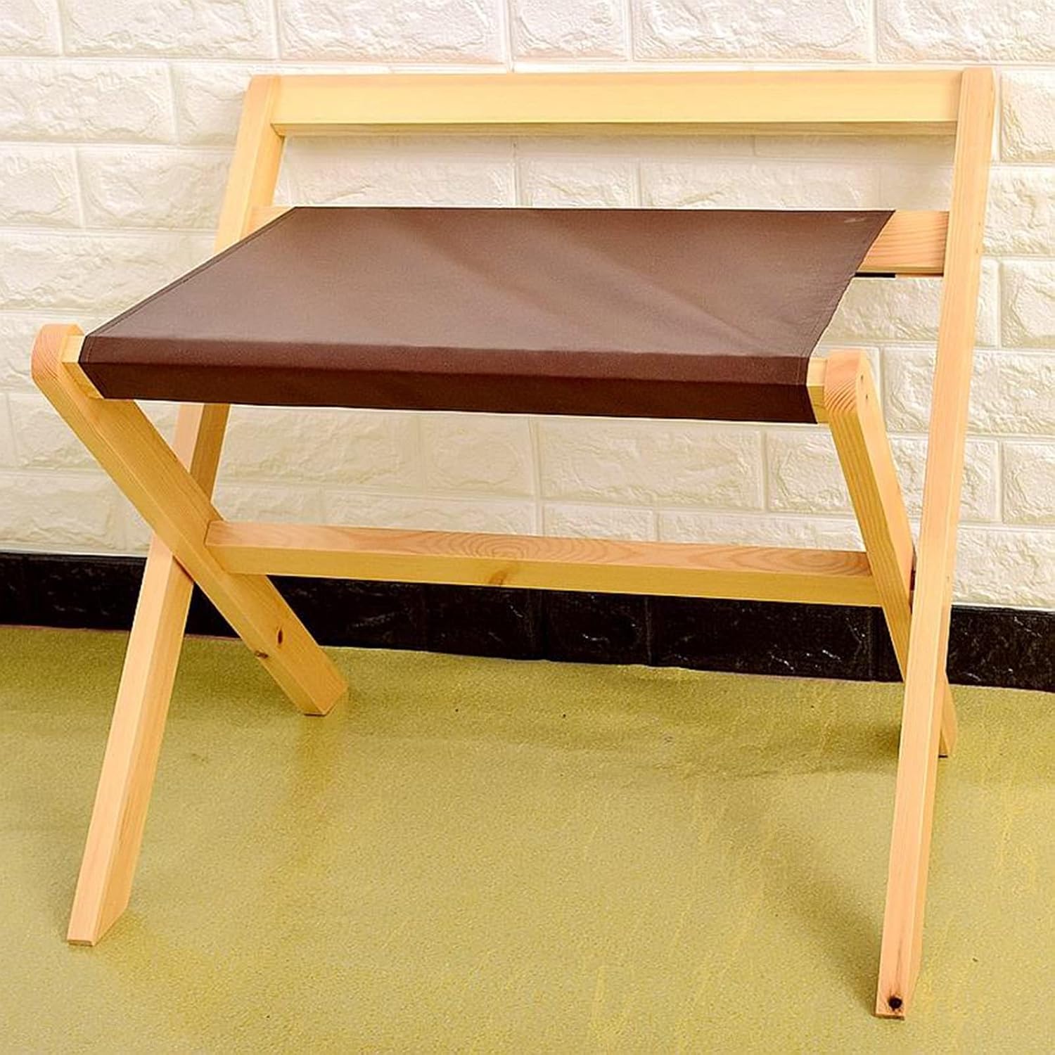 Storage Shelf Folding Luggage Rack,Foldable Hotel Luggage Rack,Space Saving Rack,Folding Luggage Rack Suitcase Stand, Home Bedroom Bedside Clothes Storage Rack/Wood Colo