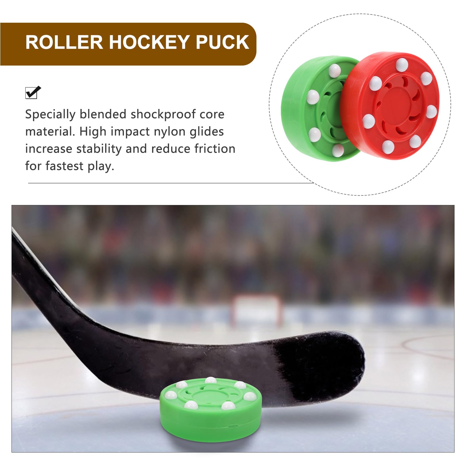 2pezzi Puck Da Hockey Su Puck Per Allenamento E Competizione Roller Hockey Disco Leggero E Resistente Per Superfici Lisce Gioco Uomini Donne Materiale Ammortizzante Maggiore Stabilità