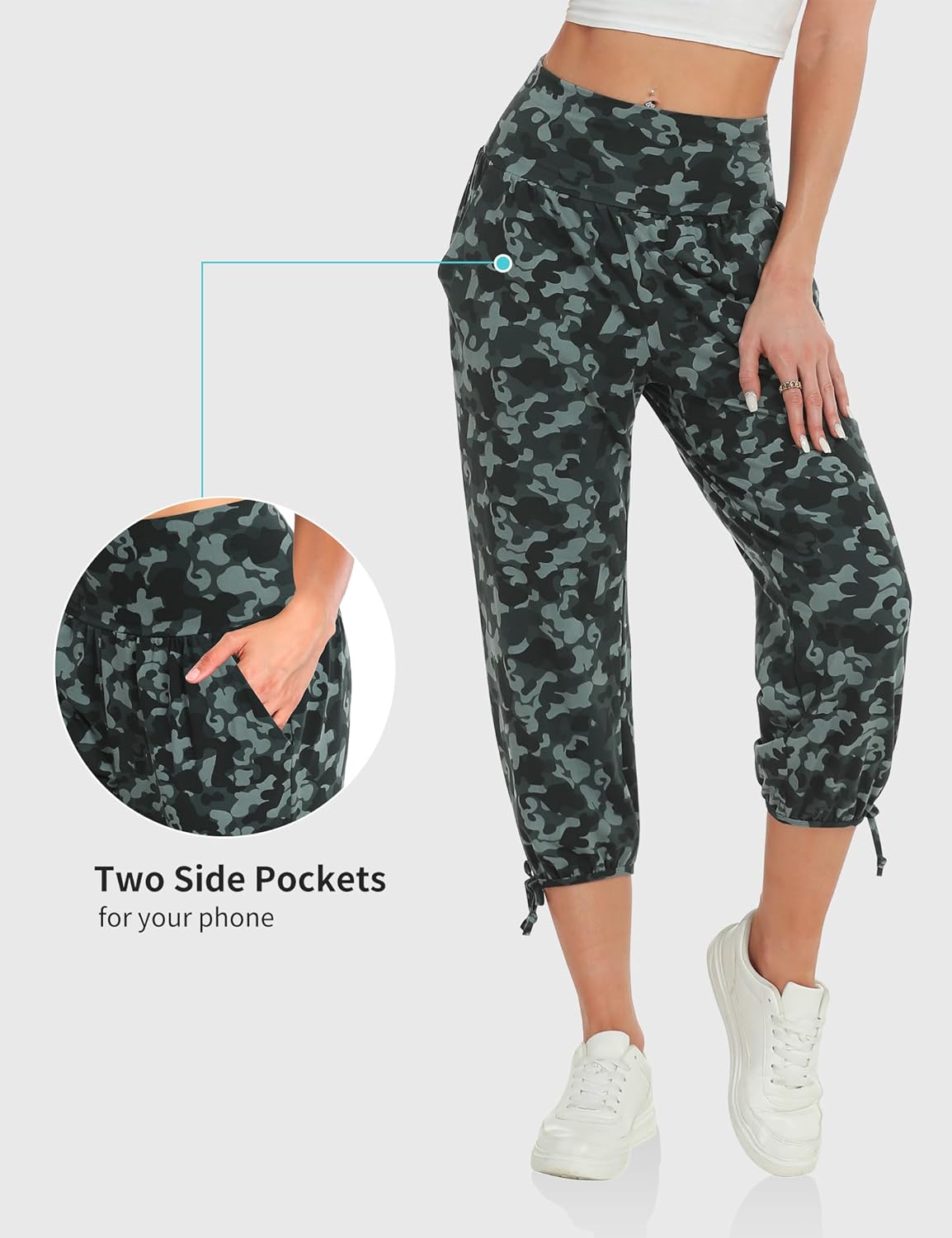 DIBAOLONG Womens Yoga Pants Capri Loose Workout Sweatpants Comfy Lounge Joggers with Pockets - Image 4