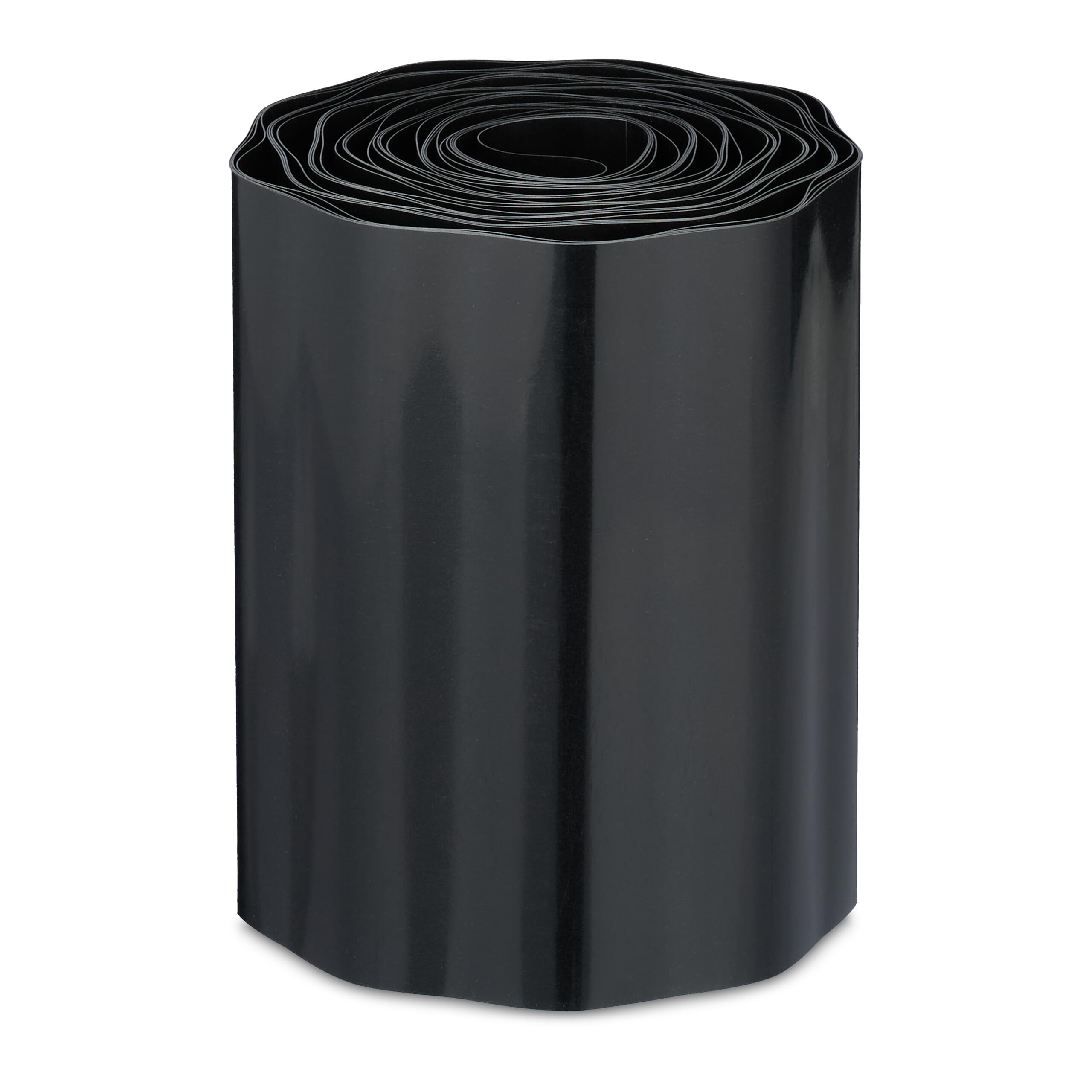 Relaxdays Black Lawn Edging, 20 Cm X 9 M, Flower Bed & Path Boundary, Flexible Plastic Border, Landscaping Divider,