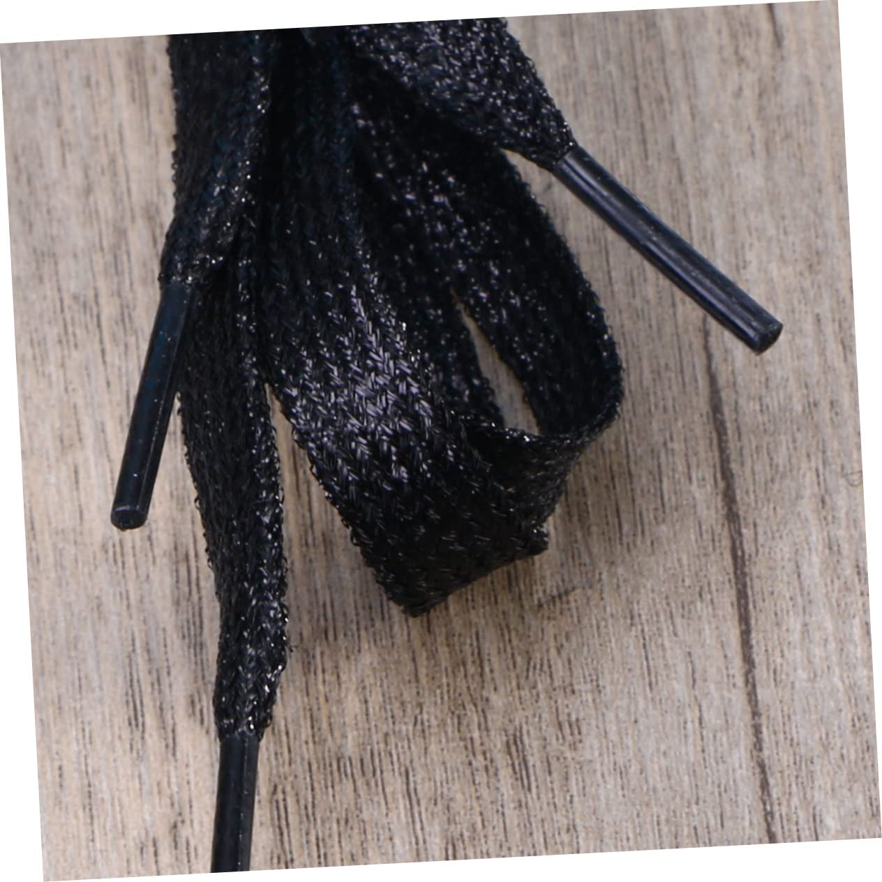 Anneome Lacci per Scarpe Glitterati Piatti Neri 1.1m Resistenti per Sneakers e Scarpe Sportive per Progetti DIY