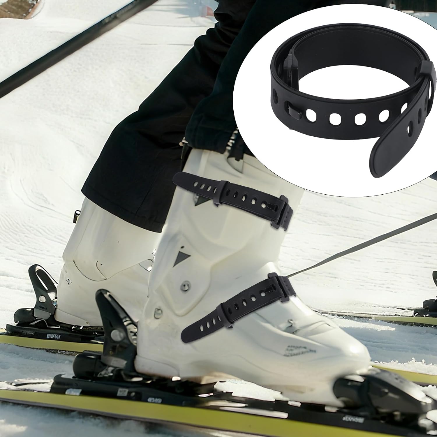 4pcs 45cm/18in Snowshoe Straps Kit, Adjustable Snowshoe Replacement Straps for MSR Men Women & Youth Snow Boots Bindings for Skiing & Outdoor Gear Accessories(Black)