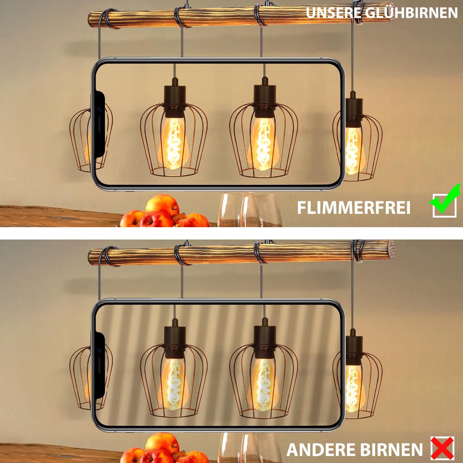 Edison Vintage Glühbirne E27, LED Vintage Dimmbar 4W ST64 Glühbirne E27 Warmweiß, Ideal für Dekorative Nostalgie und Retro Beleuchtung, Bernstein - 6 Stück