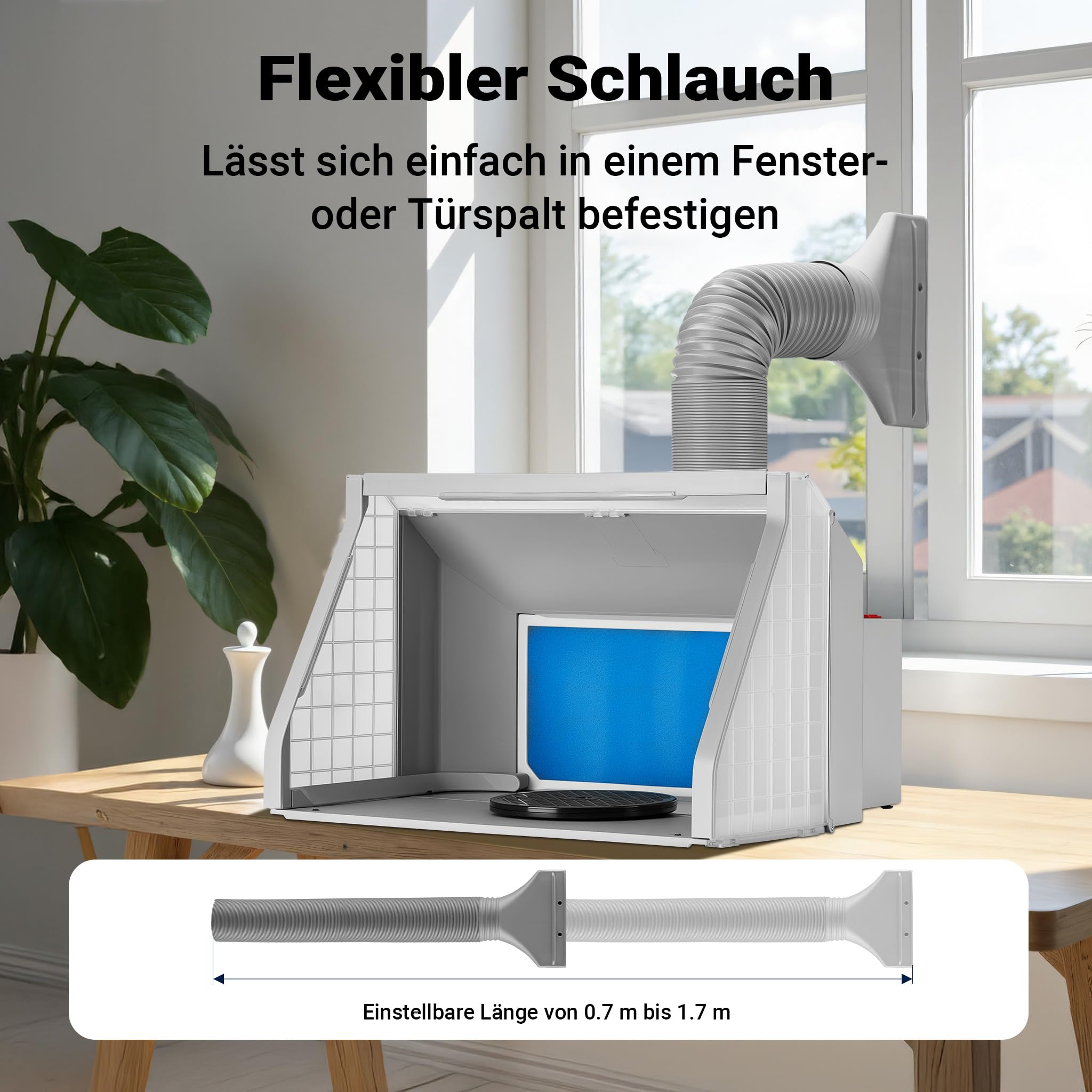 Wiltec Airbrush Absauganlage 9 m³/min, Lackierkabine mit LED Beleuchtung und Doppellüfter
