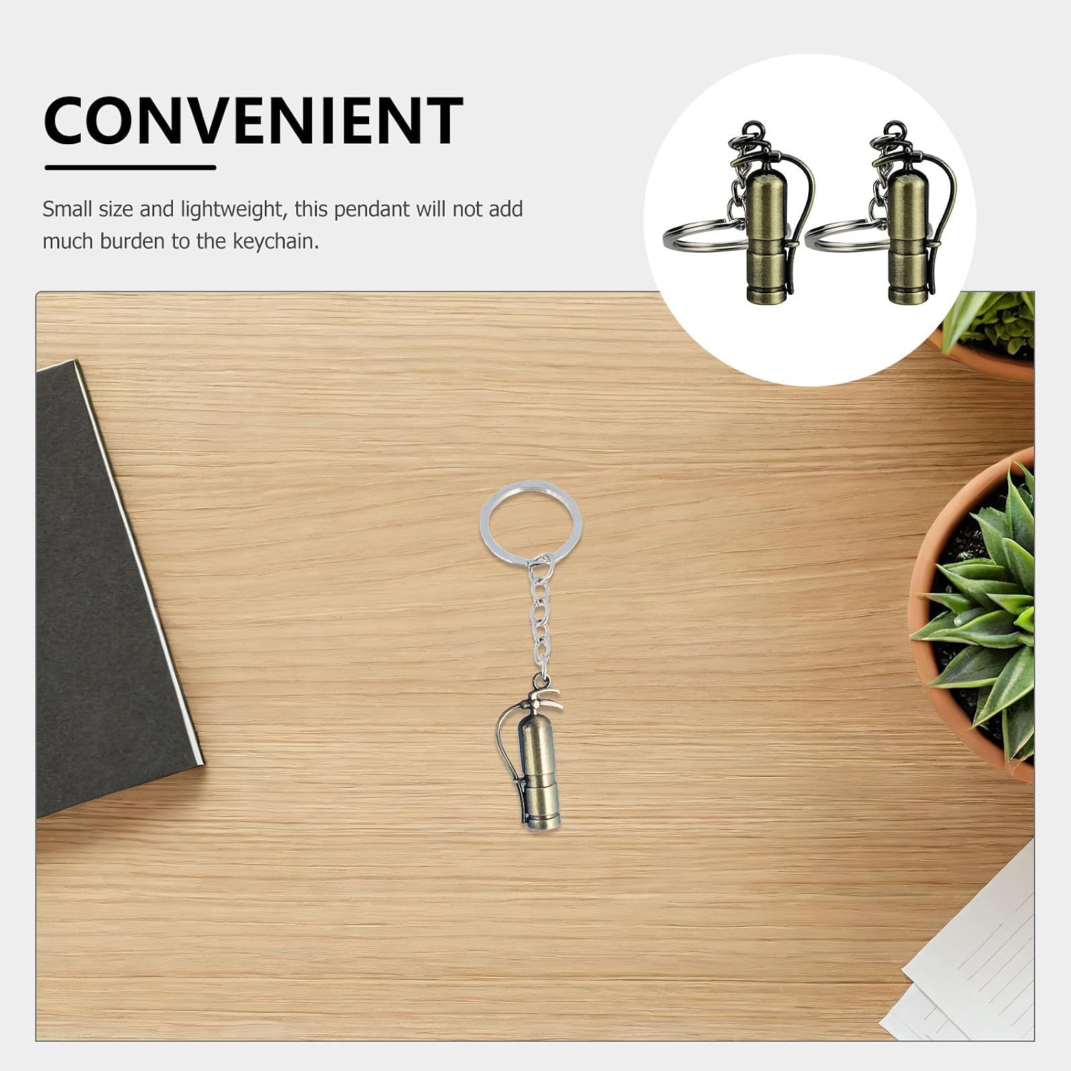 2pcs Firefighter Key Chain Extinguisher Pendant Decorative Zinc Alloy image 3