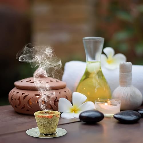 Miniatura 4 de Shubhkart Cápsulas Sambrani Dhoop de primera calidad, paquete de 12. Vasos de resina instantánea White Loban sin carbón para limpiar el espacio