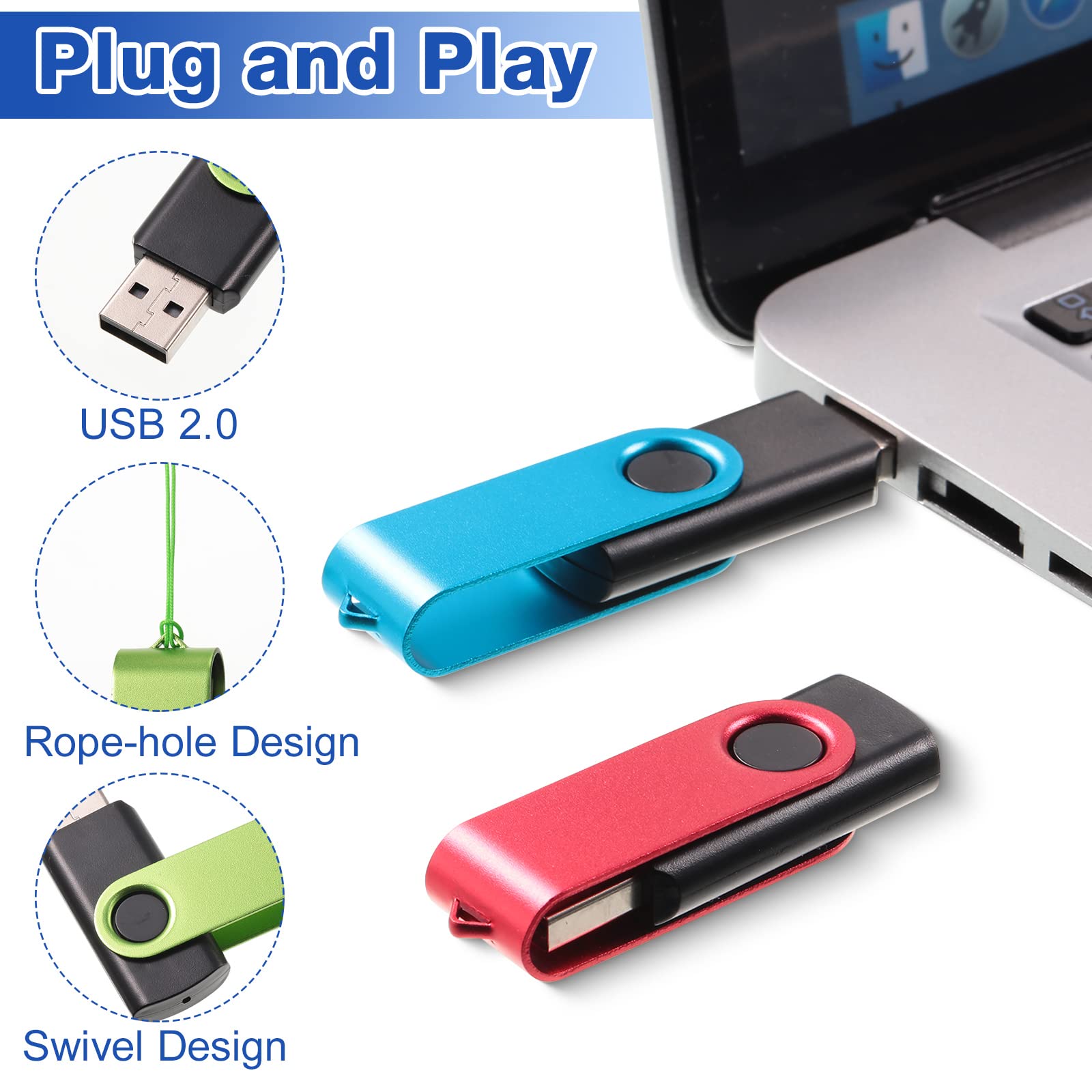 Unidades Flash Usb 2.0, Memorias Usb Coloridas (color Aleatorio) Con