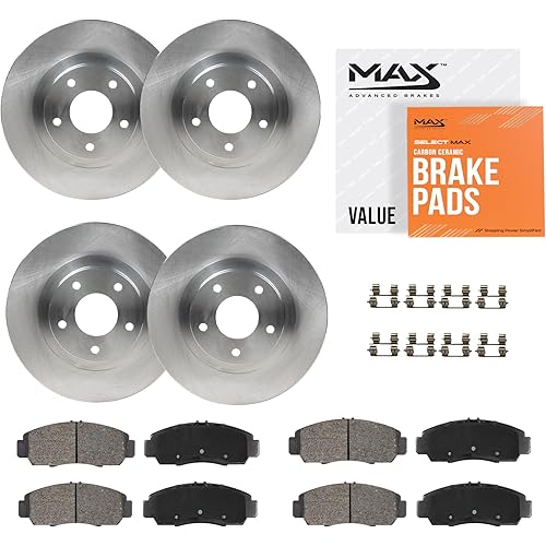 Max Advanced Brakes ValueMAX Front & Rear Brake Kit | Fits 2008-2012 Honda Accord | Brake & Rotor Kit for Daily Driving | OE Brake Rotors & Ceramic Brake Pads