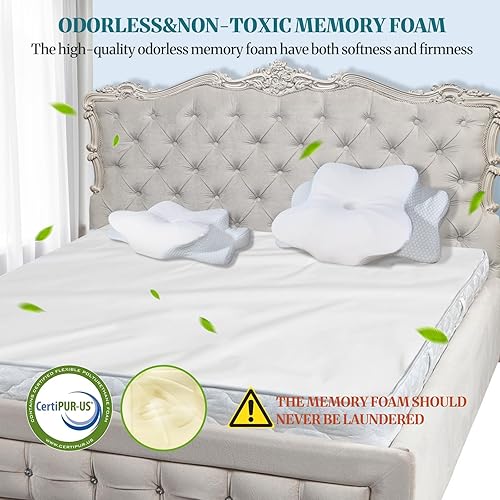 Miniatura 7 de Almohada cervical para aliviar el dolor de cuello  Almohada cervical de espuma viscoelástica, almohada ortopédica de apoyo para el cuello, almohada