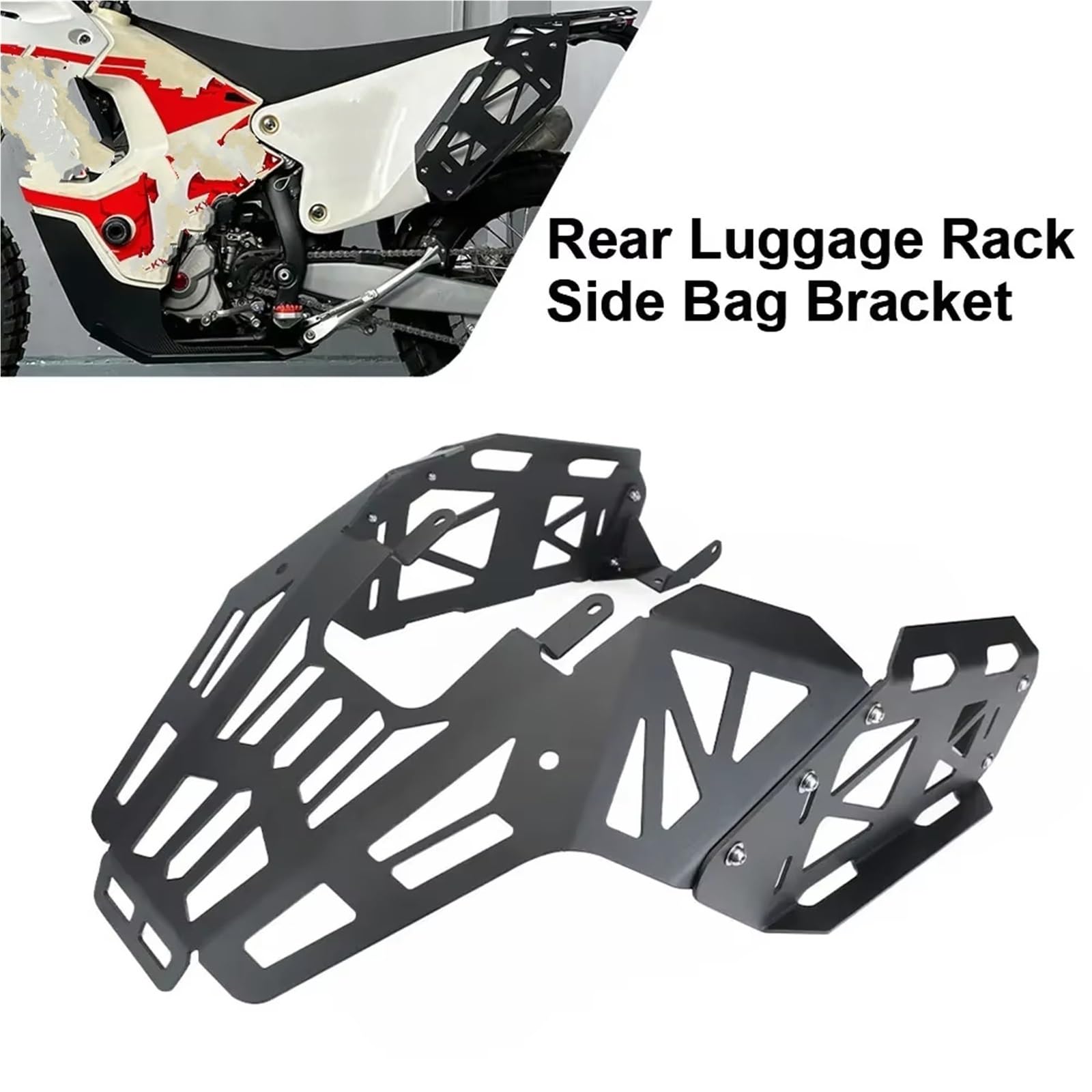 per Colove per Kove 450 per Rally 2023 2024 Piastra Protezione Telaio Motore Portapacchi Posteriore Supporto Borsa Laterale Portapacchi per Moto(Luggage Rack Bracket)