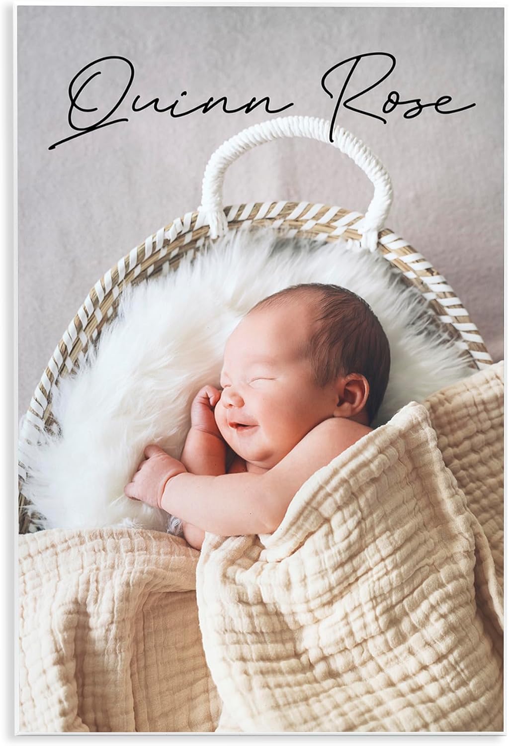 Stupell Industries Newborn Personalized Custom Print and Text Rectangular Wall Plaque