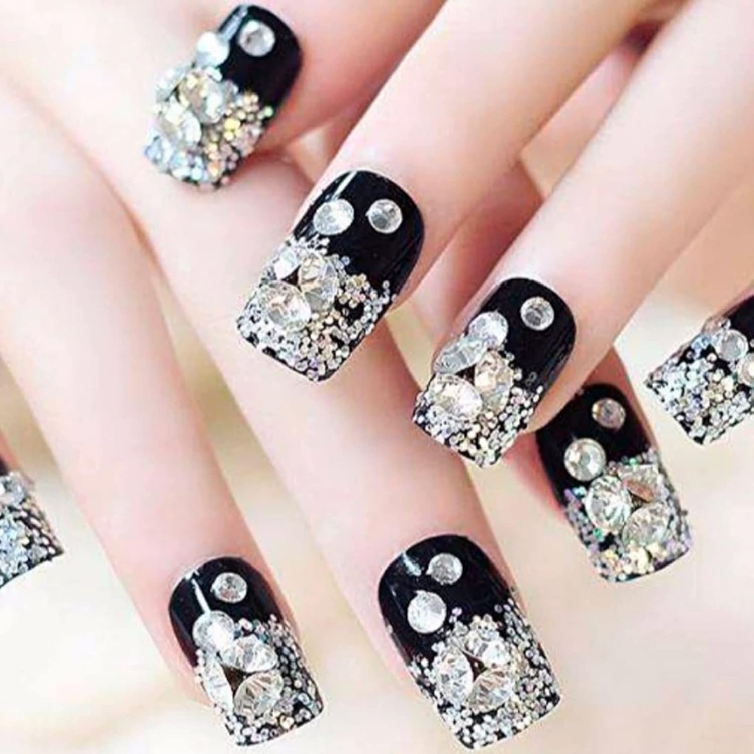 Fashewelry 2600pcs 7 Size Glass Pointed Back Rhinestone with Golden Back 1mm/2mm/3mm/4mm/5mm/6mm/8mm Crystal Faceted Diamond Loose Stone Clear Round Rhinestone Cabochons for Nail Art Replacing Jewelry - Image 4