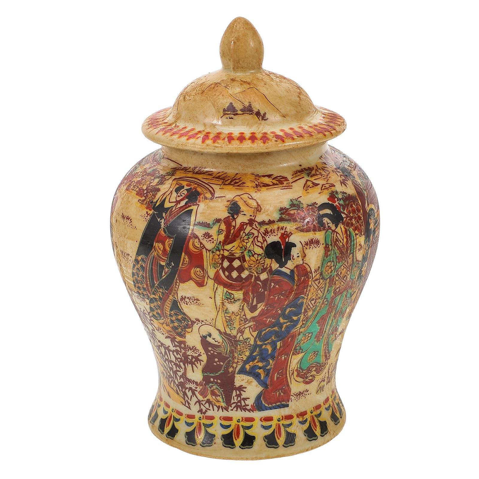 VALICLUD Keramik Teedose Praktischer Teebehälter aus Keramik Luftdicht Verschließbar für Losen Tee Blütentee und Perlen für Zuhause und Schreibtischdeko Chinesischer Vintage Stil
