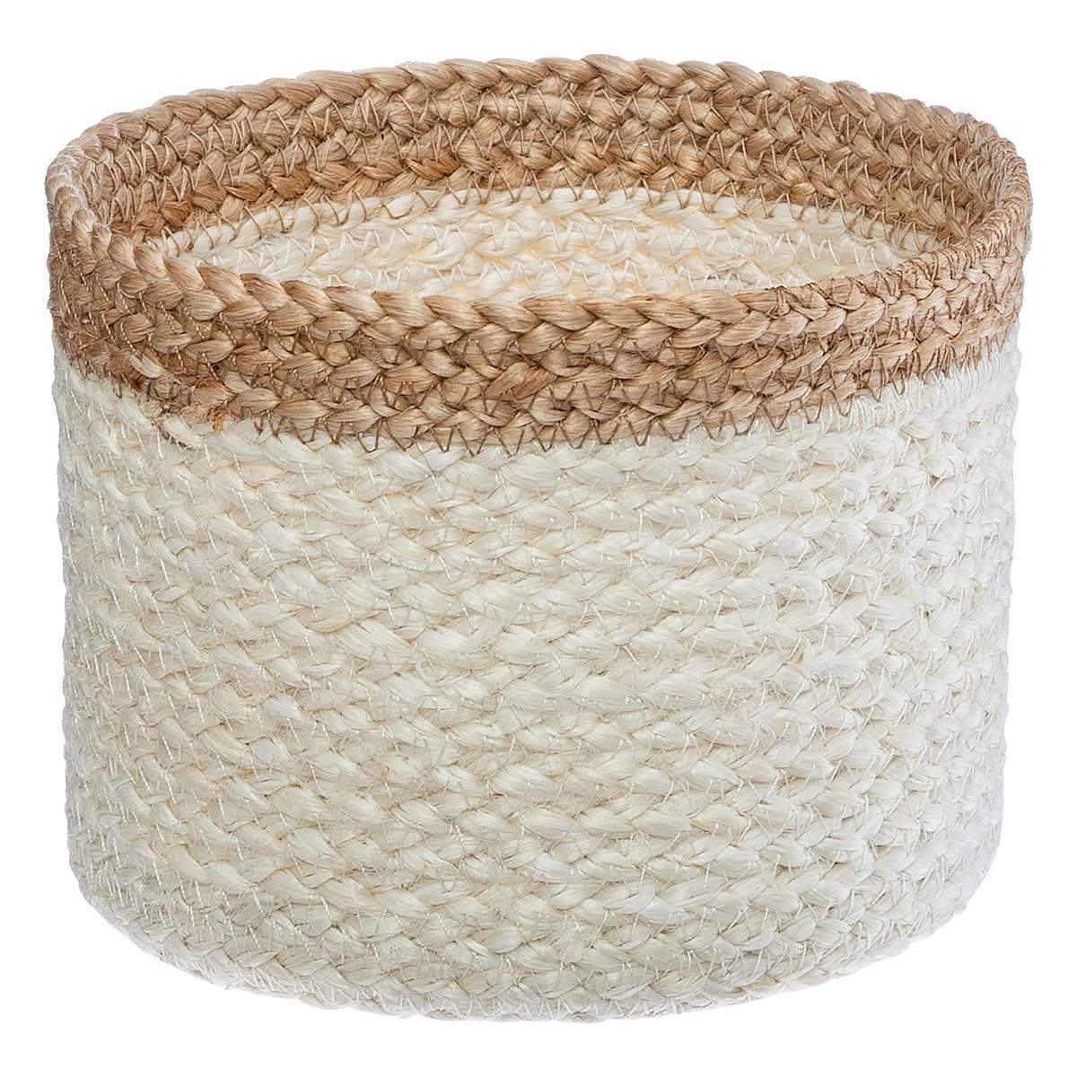 ATMOSPHERA CREATEUR D'INTERIEUR - Set di 3 cesti in juta bianca Jackson D11 16 19cm