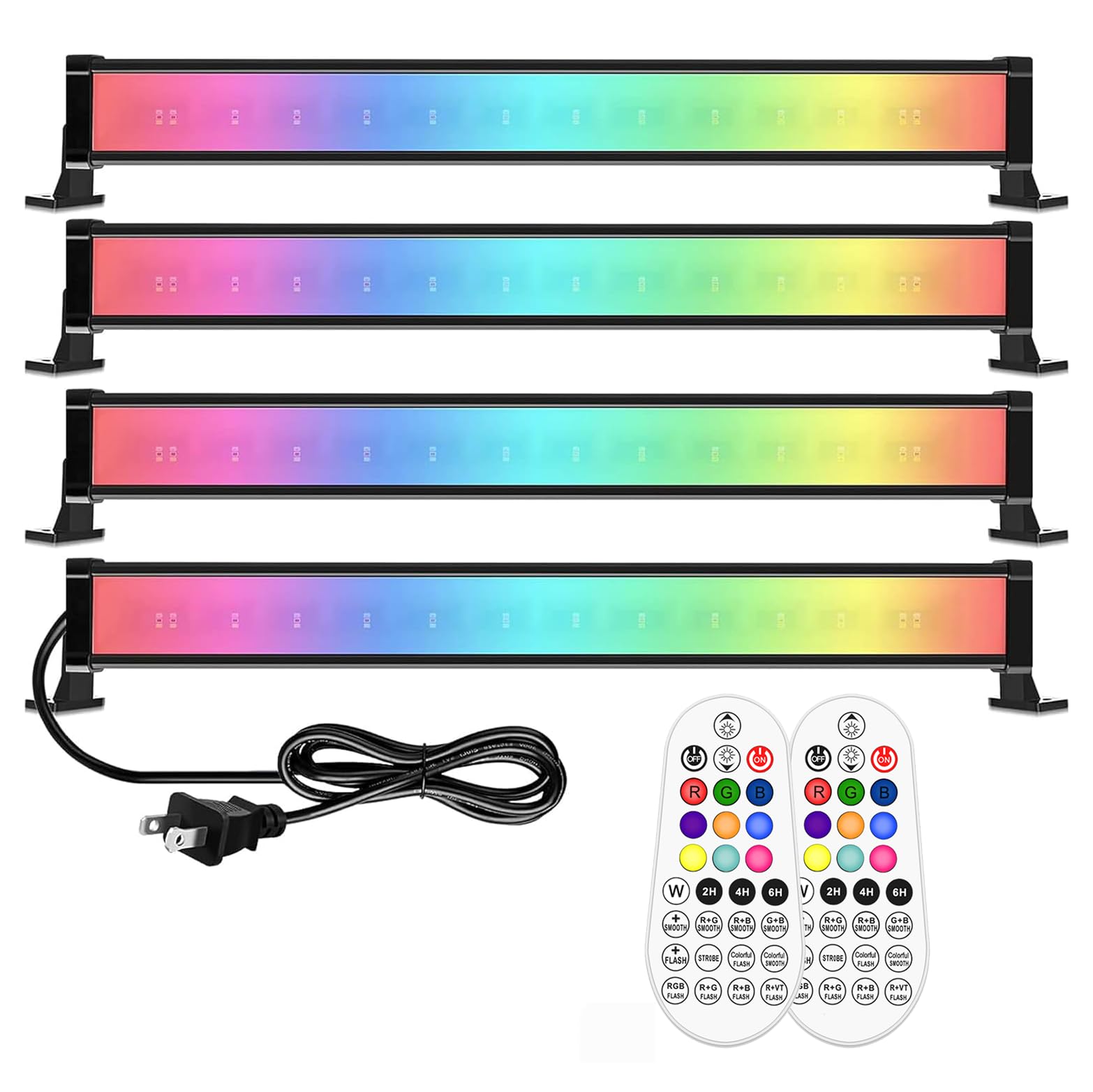 25W RGB Wall Wash Lights, RGBW Color Changing Washer Strip Lights Outdoor, IP66 Waterproof LED Stage Light Bar for Christmas Halloween Party Landscape (4 Pack)