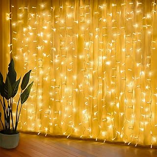 Urslif 300 luci per tende a LED, 3 x 3 m, 8 modalità, impermeabile IP44, casa, matrimonio, padiglione da giardino, decorazioni natalizie, luce dell'atmosfera per appuntamenti di San Valentino