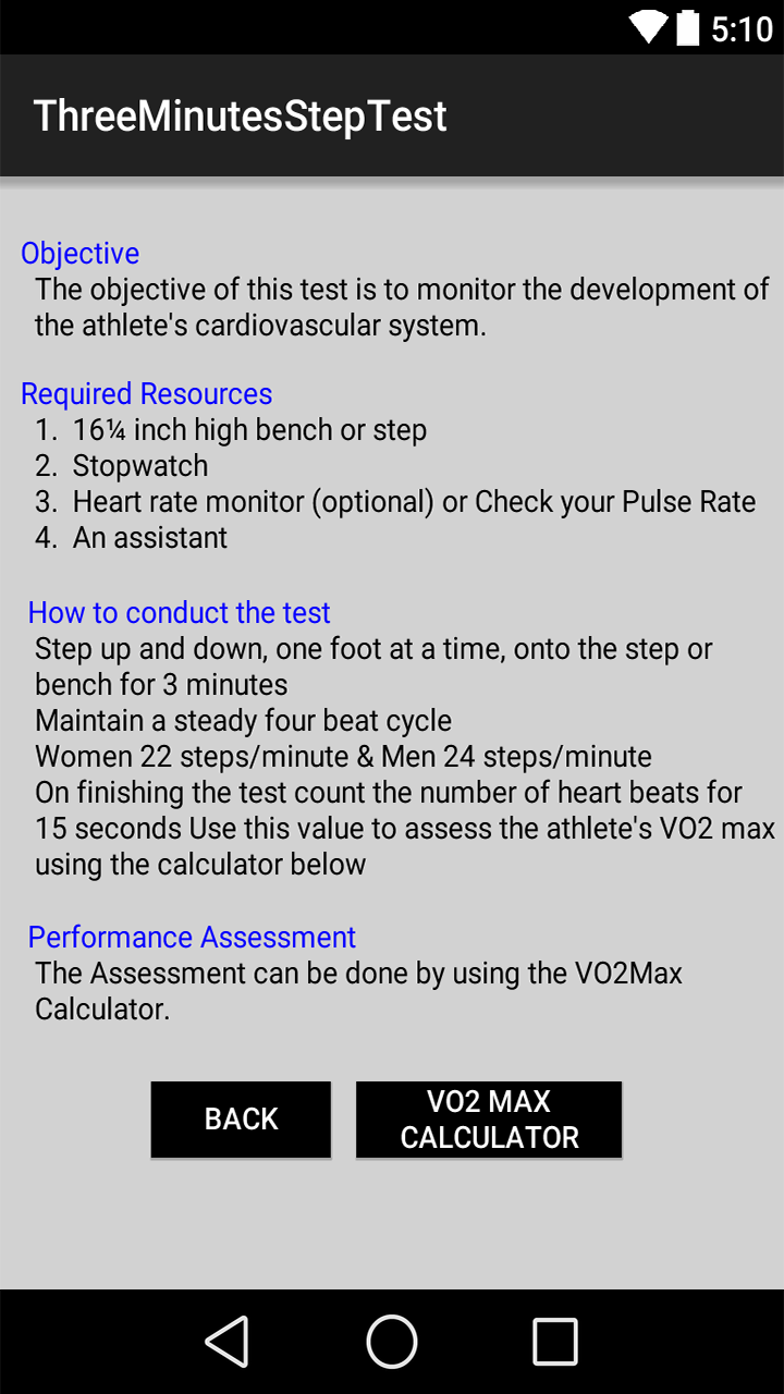 Aplicación Queens College Step Test en Amazon Appstore