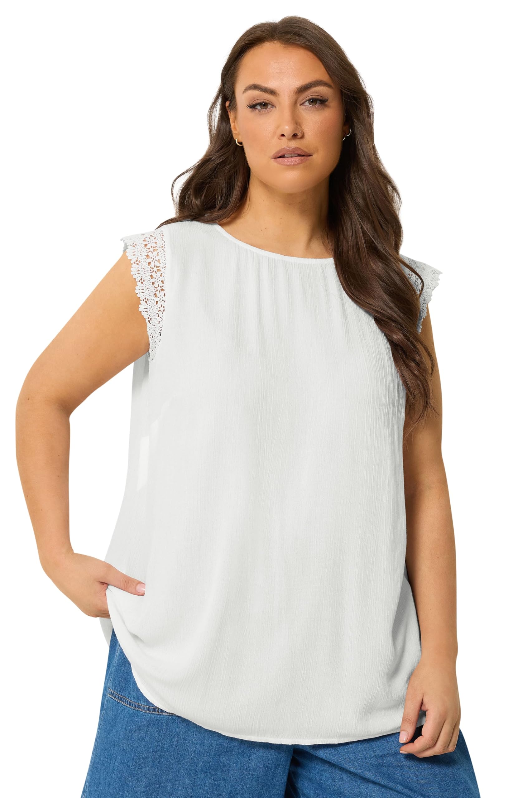 Yours - Women's - Crinkle Top - 22-24 - White