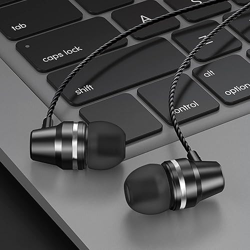 Miniatura 5 de VPB V1 - Auricular en el oído con graves profundos, sonido claro, con cable, sin enredos, aislamiento de ruido con micrófono para iOS y Android,