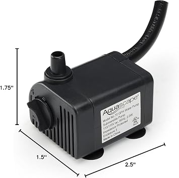 Aquascape Submersible 70 GPH Water Pump for Fountains, Waterfalls, Ponds, Aquariums, Filters, 91023