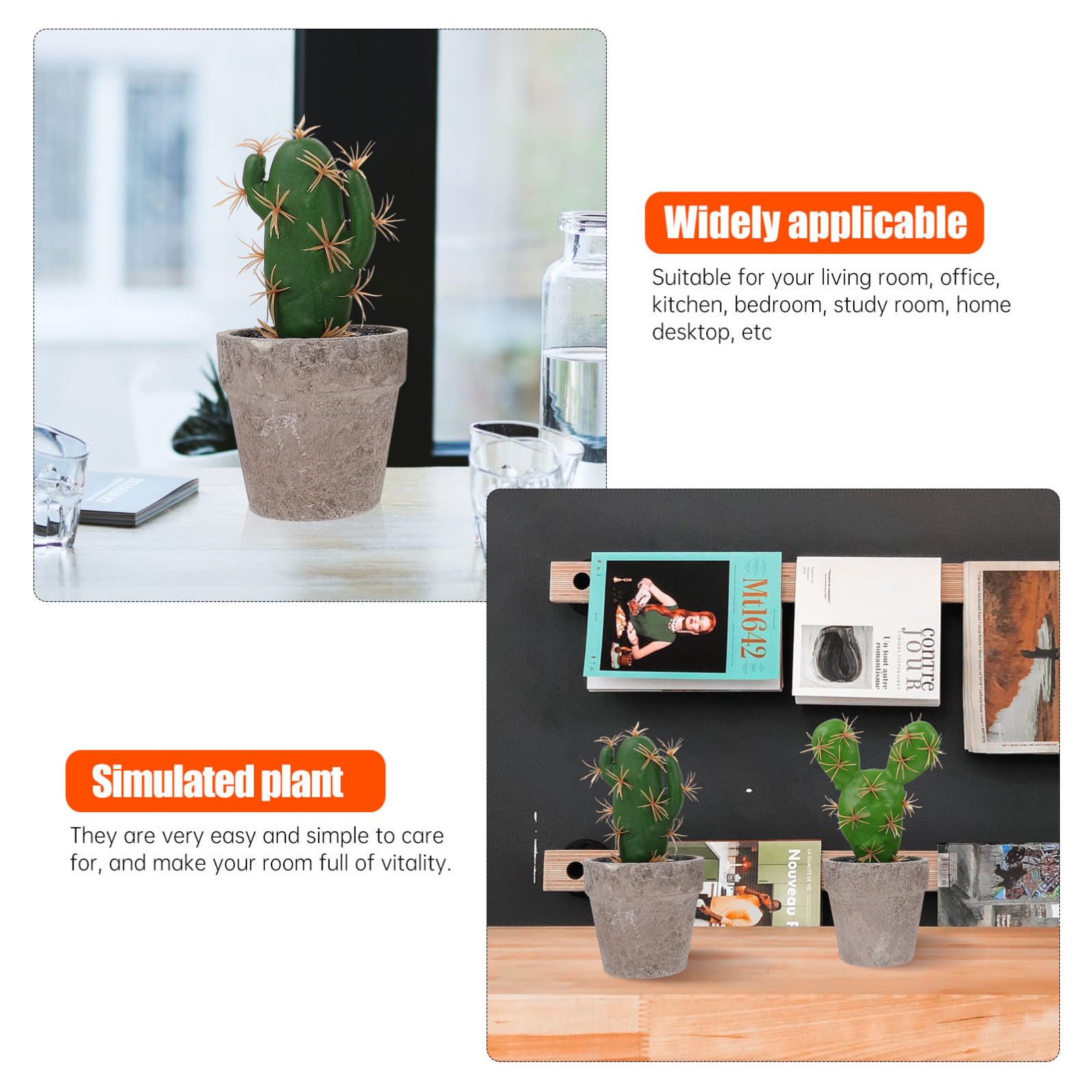 Set 4 Piante Succulente Finte in Plastica e Polpa per Decorazioni Casa, Facile Cura, Atmosfera Naturale e Rilassante, per Ufficio e Studio
