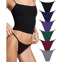LEVAO Womens Cotton String Bikini Panties Plus Size High Cut Underwear